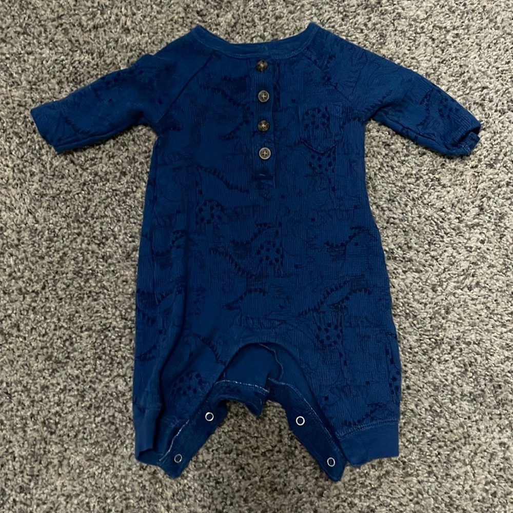 Blue Dino thermal onesie